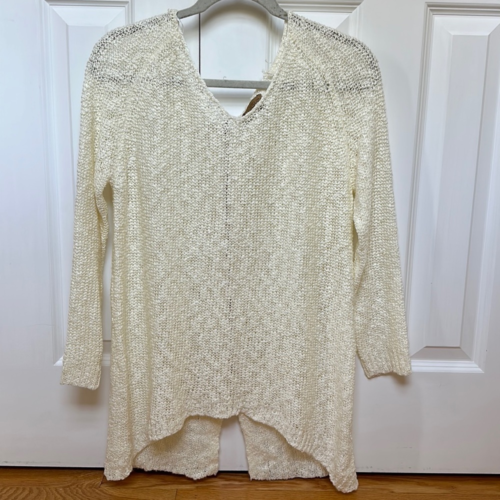 LF Cream Oversized Zipper Back Sweater